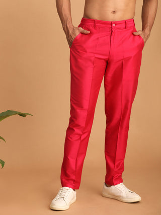 VASTRAMAY Men's Valentino Pink Viscose Pant Style Pyjama