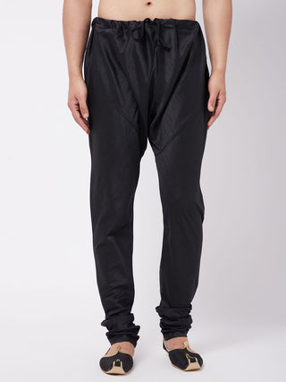 VM By VASTRAMAY Men's Black Silk Blend Pyjama