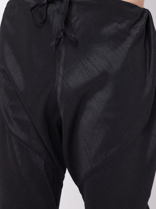 VM By VASTRAMAY Men's Black Silk Blend Pyjama