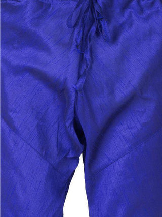 Men's Blue Cotton Silk Blend Pyjama