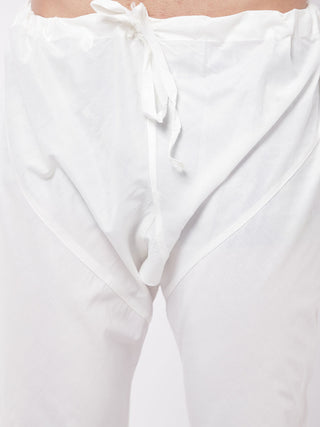 VM By VASTRAMAY Men's  White Solid Relaxed-Fit Churidar
