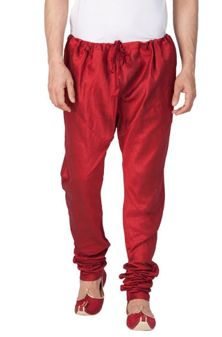 Men's Maroon Cotton Silk Blend Pyjama