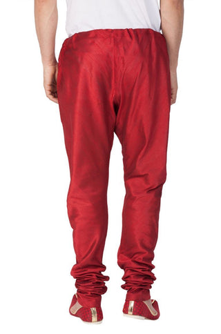 Men's Maroon Cotton Silk Blend Pyjama