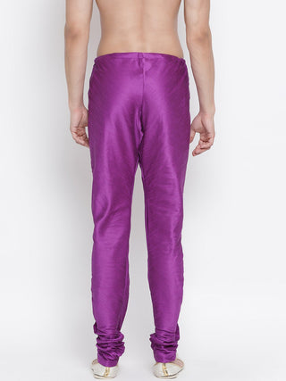 Men's Purple Cotton Silk Blend Pyjama