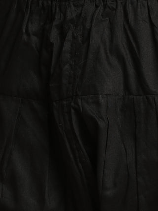 VM By VASTRAMAY Men's Black Cotton Blend Pathani Suit Set