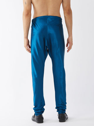 VM By VASTRAMAY Men's Turquoise Silk Blend Pyjama