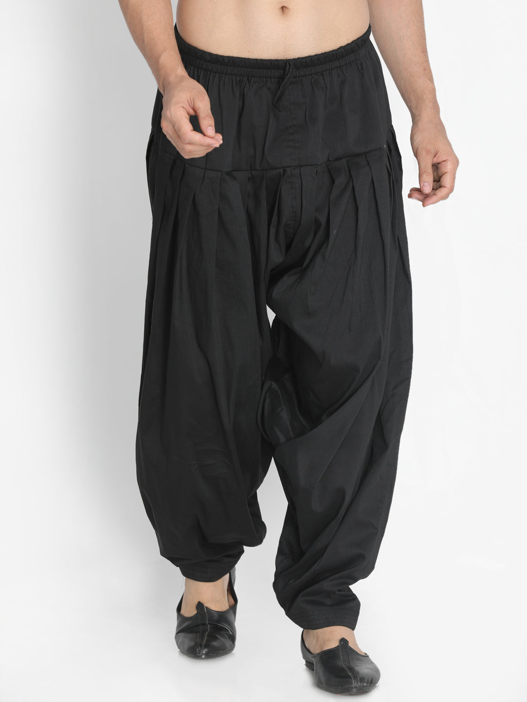 men's black cotton blend Patiala pyjama for ethnic wear and traditional outfits
