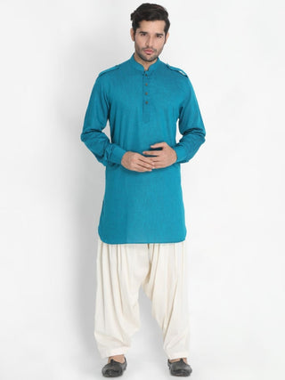 Men's Beige Cotton Blend Patiala Pyjama