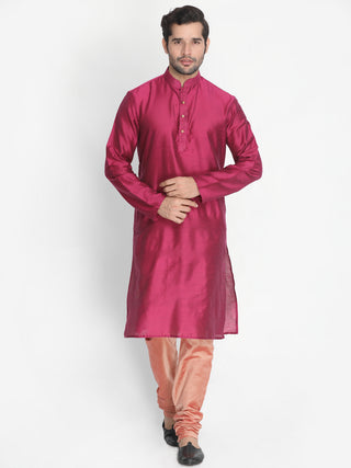 Men's Pink Cotton Blend Pyjama