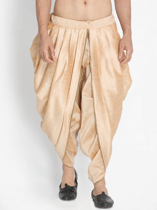VASTRAMAY Men's Rose Gold Silk Blend Dhoti Pant
