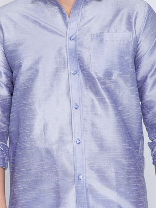 Vastramay Silk Blend Lavender Baap Beta Shirt