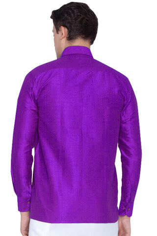 Vastramay Silk Blend Purple Baap Beta Shirt