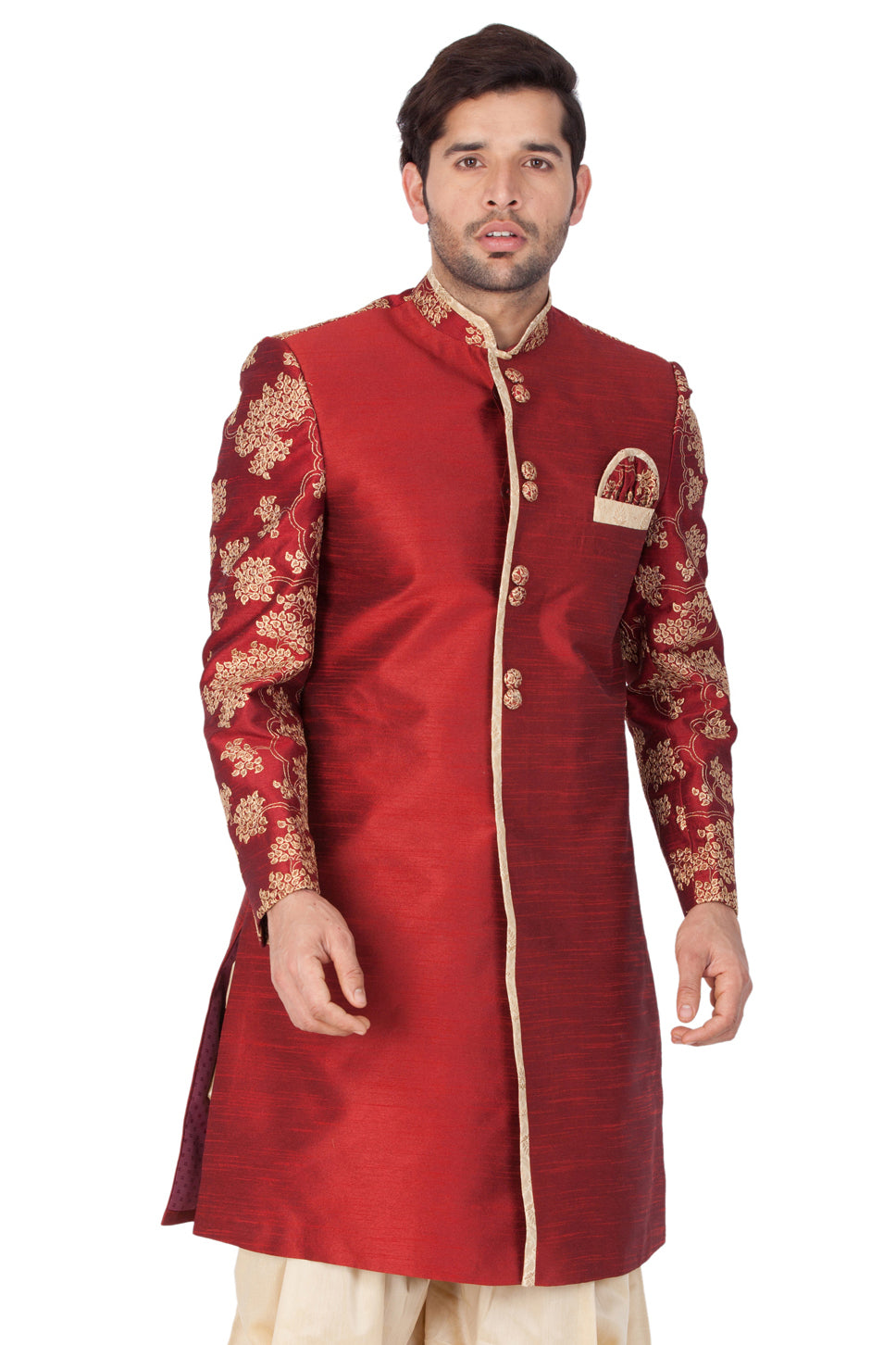 Beige Simple Gowns For Indian Wedding Reception – Gunj Fashion