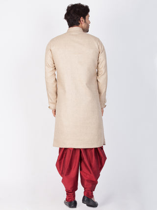Men's Brown Cotton Blend Sherwani Set