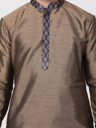 Men's Bronze Cotton Silk Blend Kurta