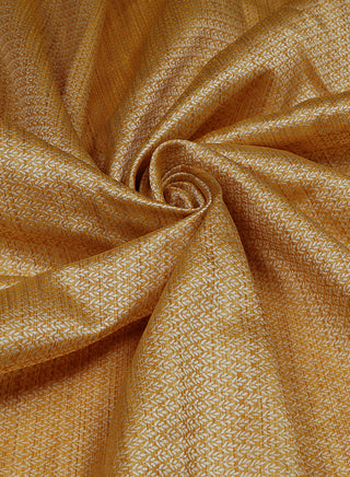 Dobby Jacquard Gold Silk Blend Fabric