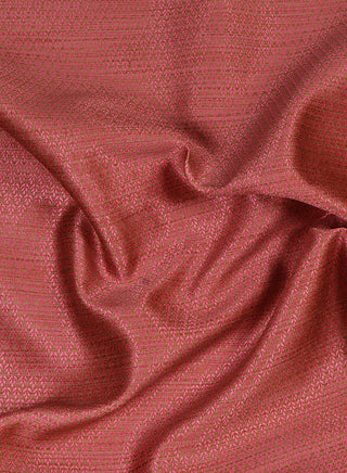 Dobby Jacquard Pink and Beige Silk Blend Fabric