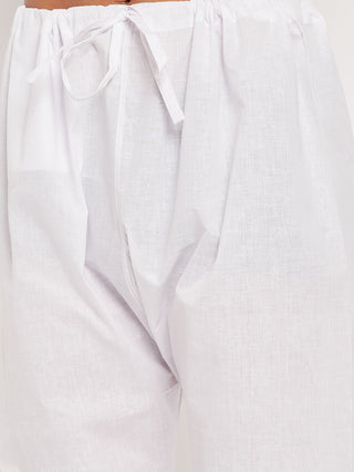 VM BY VASTRAMAY Men's Maroon Cotton Kurta And White Pyjama Set