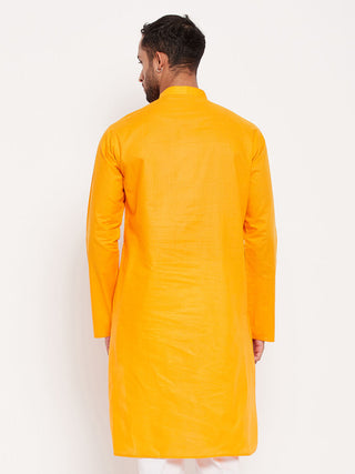 VM BY VASTRAMAY Men's Orange Cotton Kurta