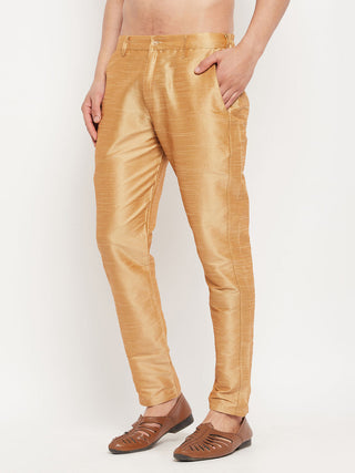 VM By VASTRAMAY Men's Rose Gold Silk Blend Pant Style Pyjama