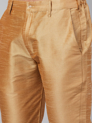 VM By VASTRAMAY Men's Black Silk Blend Curved Kurta Pant Set