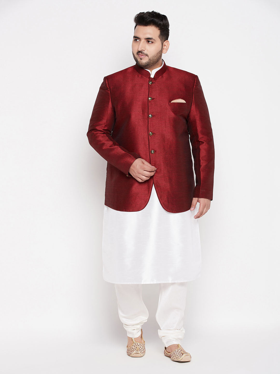 Embroidery Jodhpuri Navy Jacket Kurta