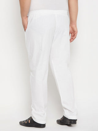 VASTRAMAY Men's Plus Size White Pant Style Pyjama