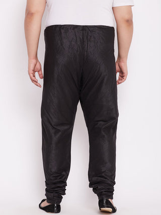 Vastramay Men's  Plus Size Black Silk Blend Pyjama