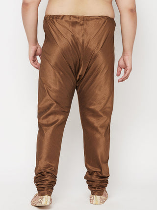 VASTRAMAY Men's Plus Size Coffee Cotton Silk Blend Pyjama
