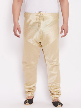 VASTRAMAY Men's Plus Size Gold Cotton Silk Blend Pyjama