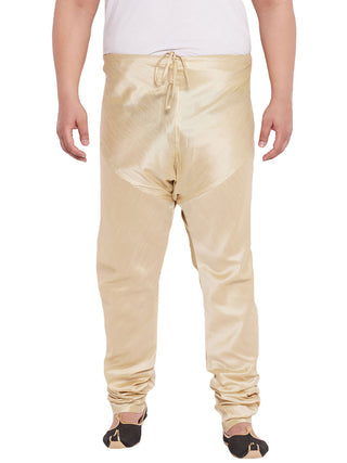 VASTRAMAY Men's Plus Size Gold Cotton Silk Blend Pyjama