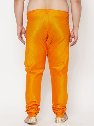 VASTRAMAY Men's Plus Size Orange Cotton Silk Blend Pyjama