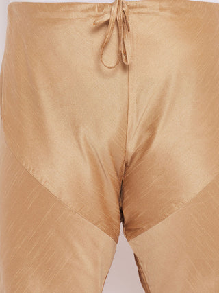 Vastramay Men's  Plus Size Rose Gold Cotton Silk Blend Pyjama