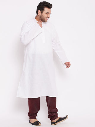 Vastramay Men's Plus Size Wine Silk Blend Pyjama