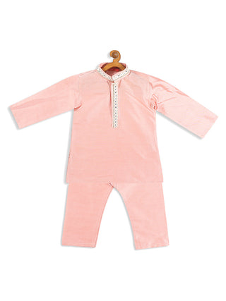 VASTRAMAY SISHU Boys' Pink Viscose Kurta and Pyjama Set
