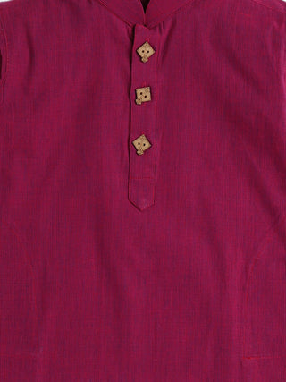 VASTRAMAY SISHU Boy's Purple Striped Pure Cotton Kurta