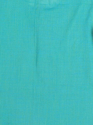 VASTRAMAY SISHU Boys' Turquoise Blue Cotton Kurta and White Pyjama Set
