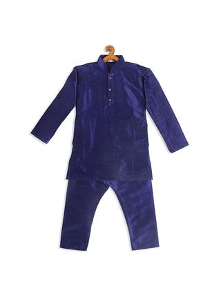 VASTRAMAY SISHU Boy's Blue Kurta With Pyjama Set
