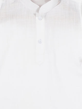 VASTRAMAY SISHU Boy's White Pure Cotton Kurta And Pyjama With Prayer Cap