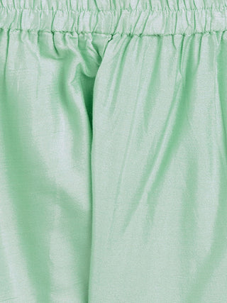 VASTRAMAY SISHU Girls' Mint Green Viscose Kurta And Straight Pant Set