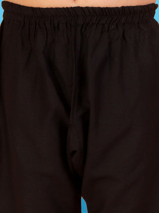 VASTRAMAY Baap Beta Mirror Black Kurta Pyjama Set
