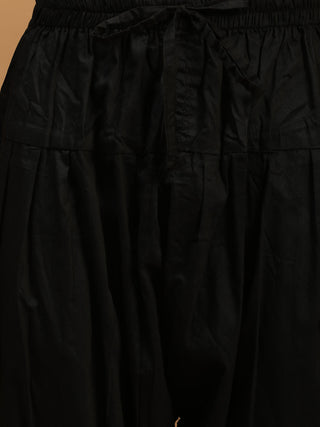 SHRESTHA by VASTRAMAY Men's Black Mirror Jacket With Kurta Patiala And Dupatta Set
