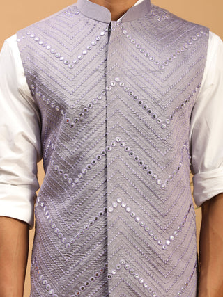 SHRESTHA By VASTRAMAY Men's Purple Mirror Jacket