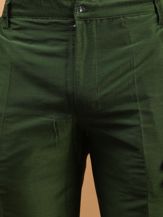 SHRESTHA By VASTRAMAY Men's Green Embellished Jacket And Green Kurta And Pant Set