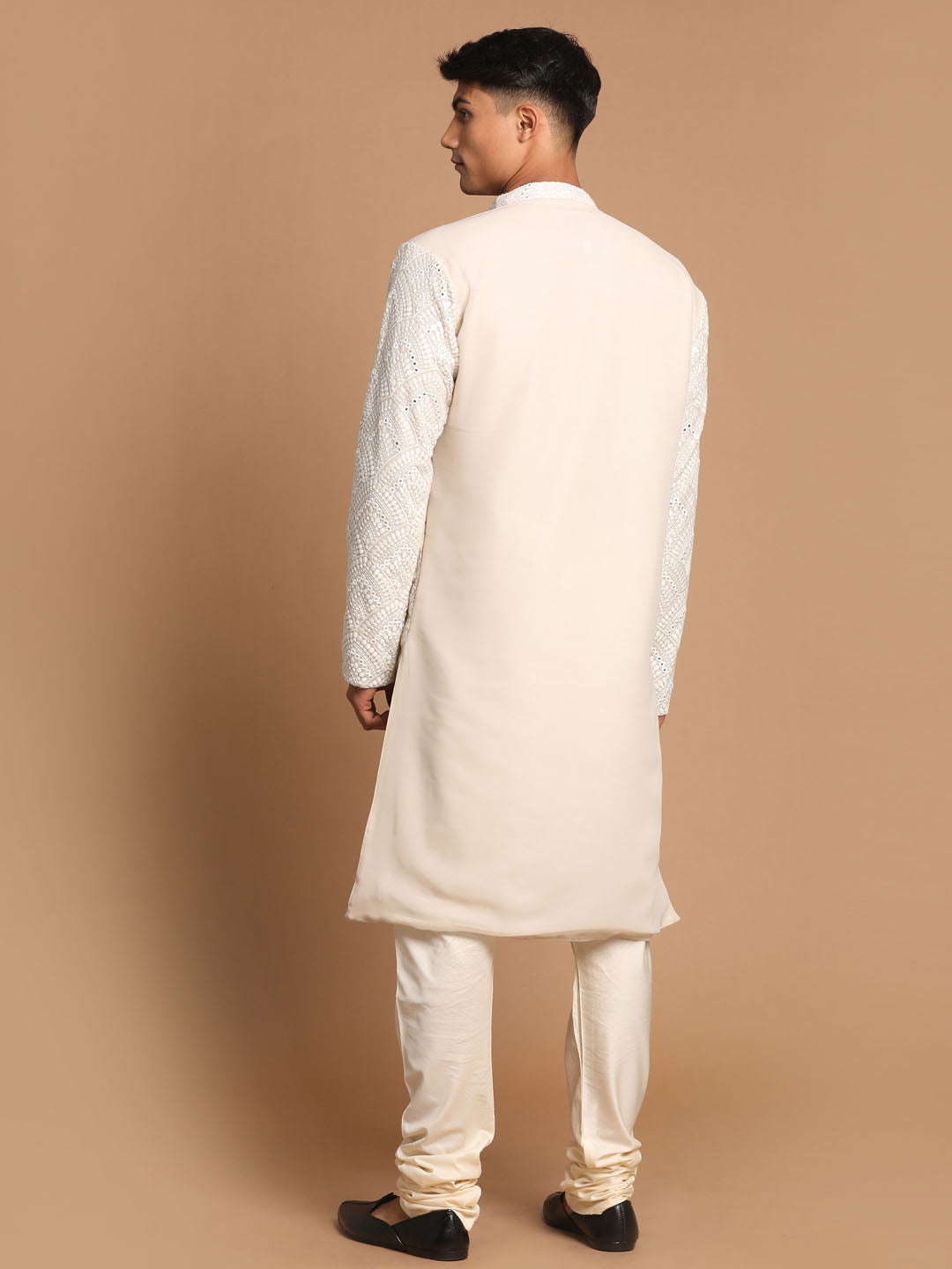 Men's Grey Ethnic Mirror Kurta With Pyjama Set
