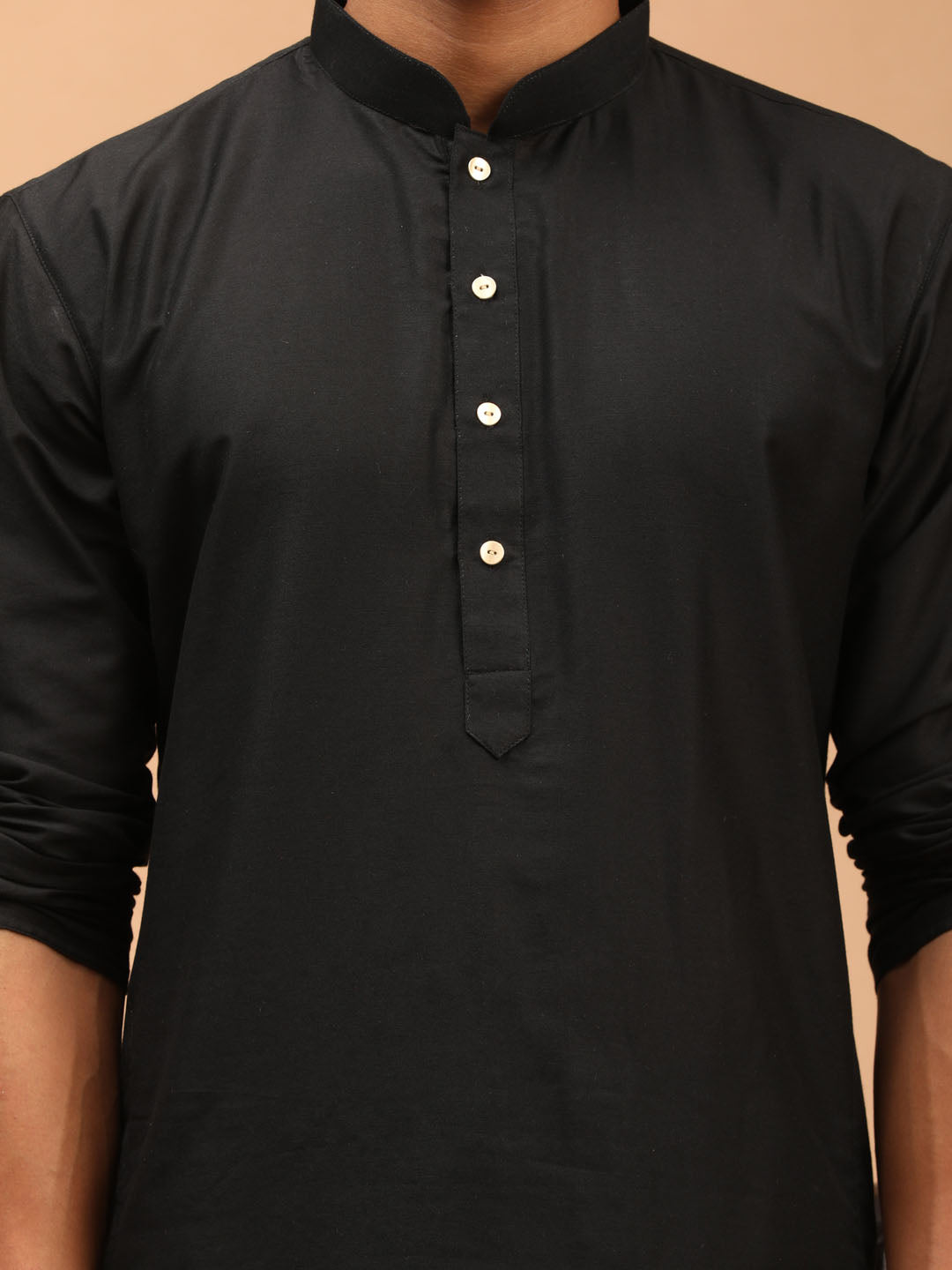 Men's Black Viscose Kurta Pyjama And Dupatta Set