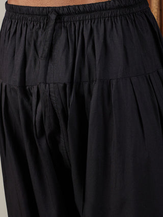 SHRESTHA By VASTRAMAY Men's Black Mirror Georgette Kurta Pyjama Set