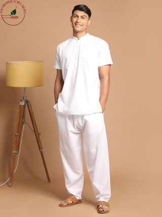 SHVAAS By VASTRAMAY Men's Work From Home Collection Cotton Pyjama Set