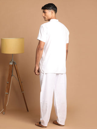 SHVAAS By VASTRAMAY Men's Work From Home Collection Cotton Pyjama Set